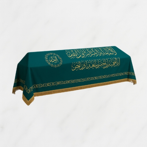 İslam Geleneği - Yeşil İşlemeli Örtü ile Cenaze Bier
